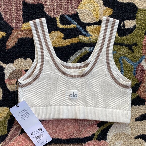 NWT Alo Tennis Club Sweater Knit Bra - S - Picture 2 of 7